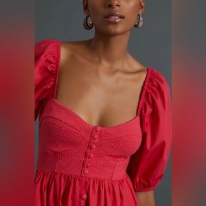 Anthropologie Maeve Red Mini Dress